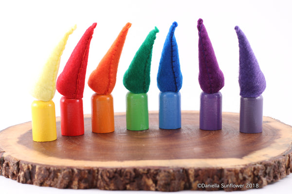 Waldorf and Montessori Inspired Rainbow Gnomes/Peg Dolls