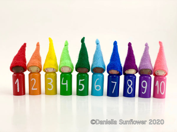 Waldorf/Montessori Inspired Rainbow Gnomes