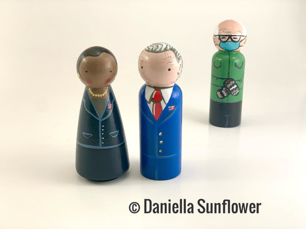 Bernie Sanders Inauguration Day Inspired Wooden Peg Doll