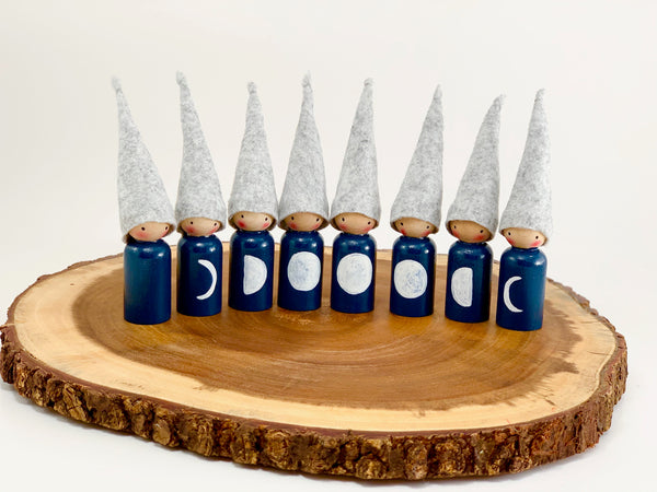 Waldorf/Montessori Inspired Phases of the Moon Gnomes